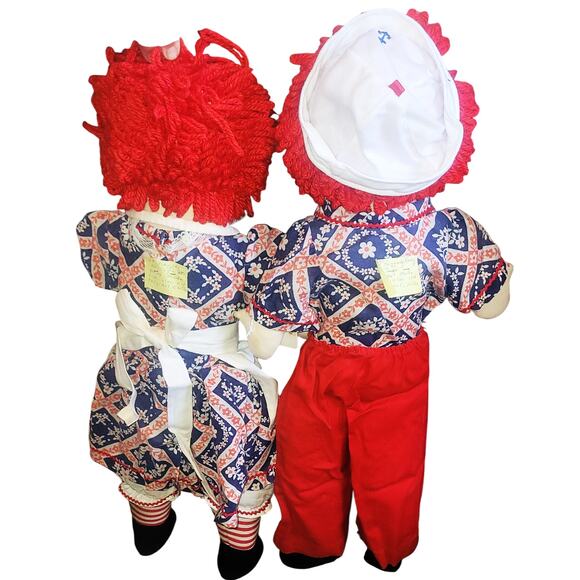 27" Vintage Homemade Raggedy Ann & Andy Doll Pair - Picture 4 of 13